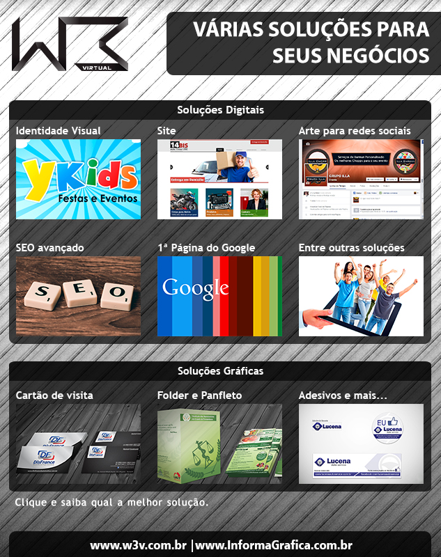 Material digital, como site, identidade visual, e material impresso como banner, carto de visitas e mais