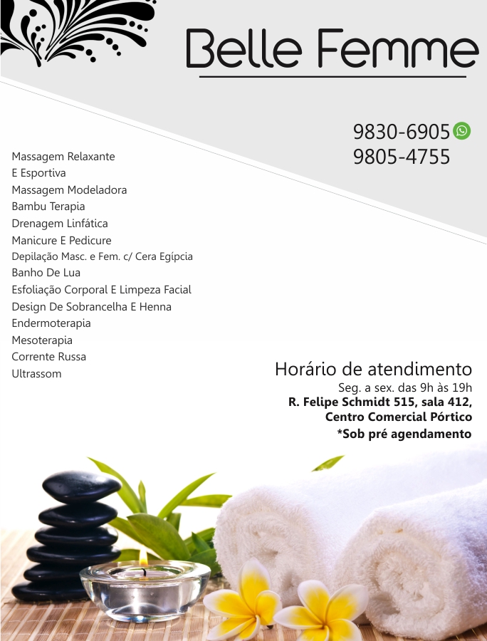 Drenagem Linftica no Centro de Florianpolis, massagem corporal, manicure e pedicure