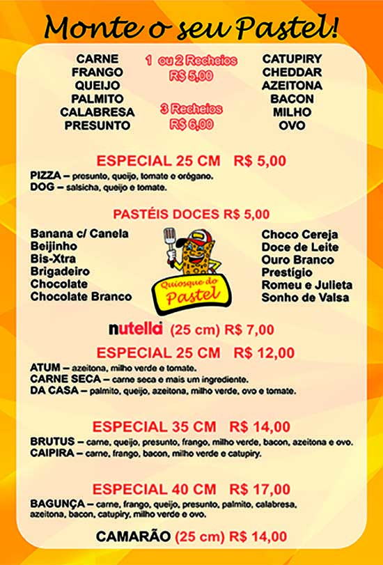 Veja menu completo